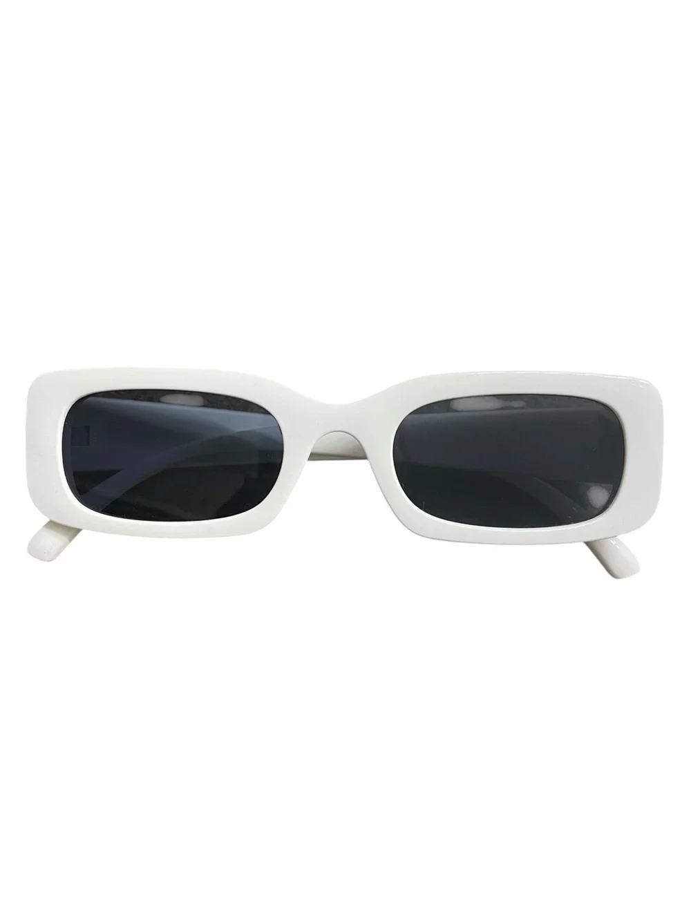 White Rectangle Sunglasses Y2K Style Trendy Fashion Shades